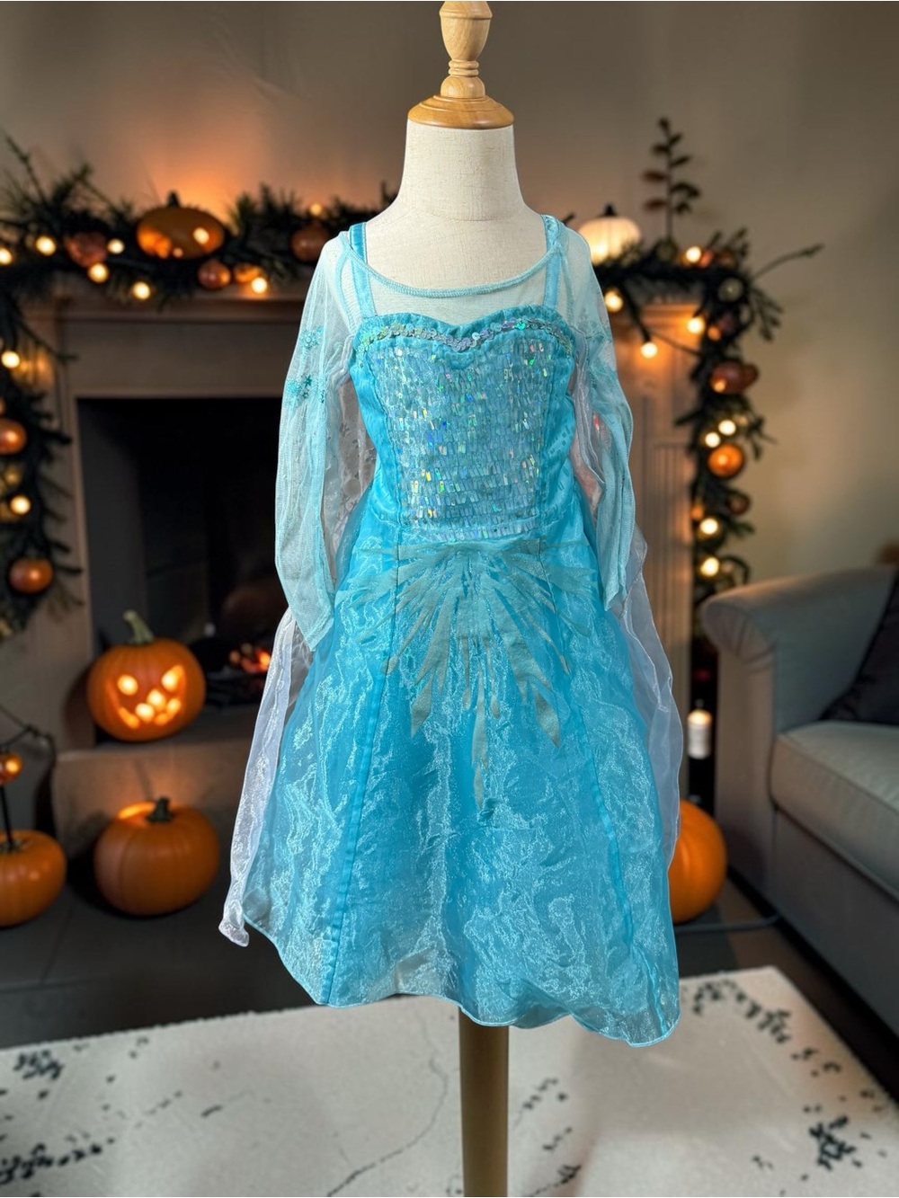 Disney Aqua Blue Sequin Princess Costume Dress